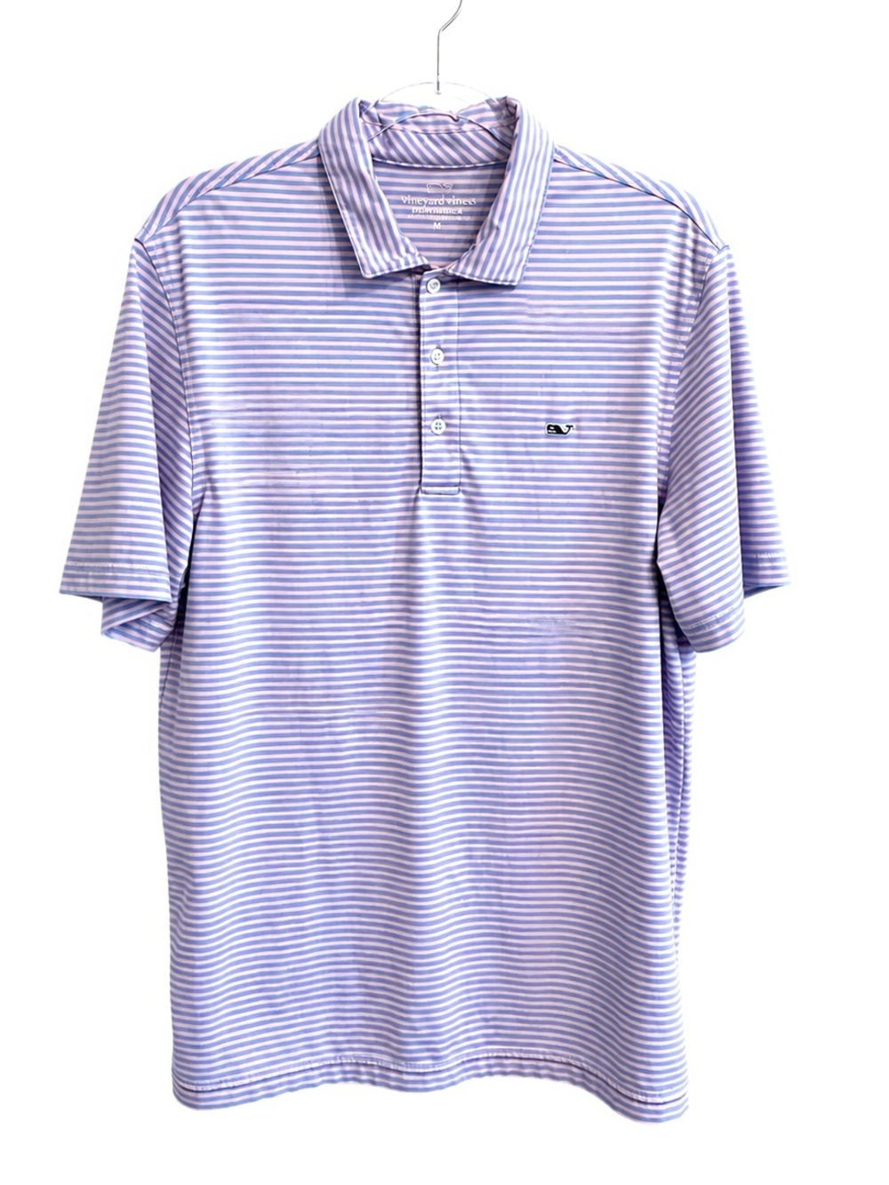 Vineyard Vines Men’s Blue/Pink Striped Performance Polo
